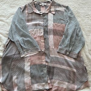 Geometric Print Blouse, 1X